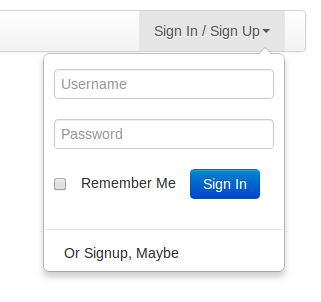 Dropdown Login Form