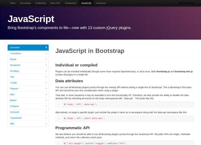 Twitter Bootstrap - JavaScript