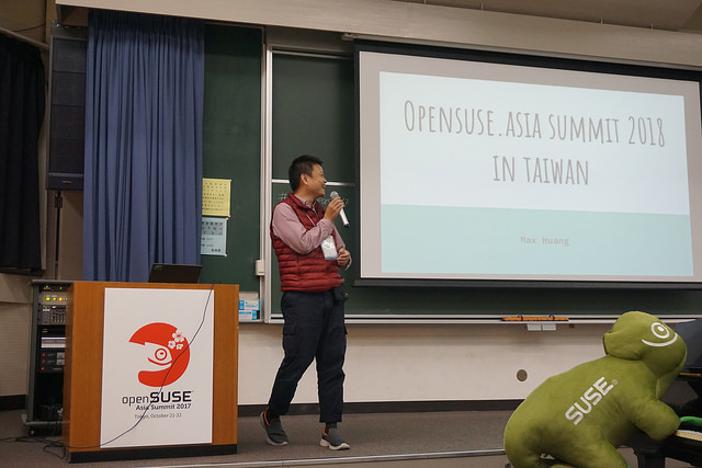 Max Huang Proposing openSUSE Asia Summit 2018 in Taiwan